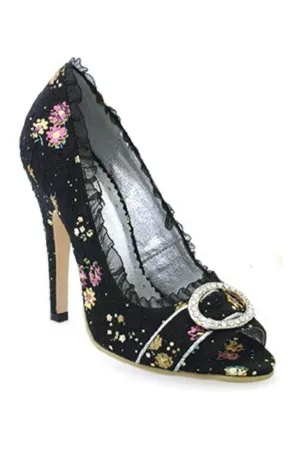 418-TORI Costume Pump | Black Faux Leather