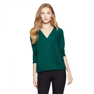 A New Day Women's Long Sleeve Drape Front Top Blouse Shirt