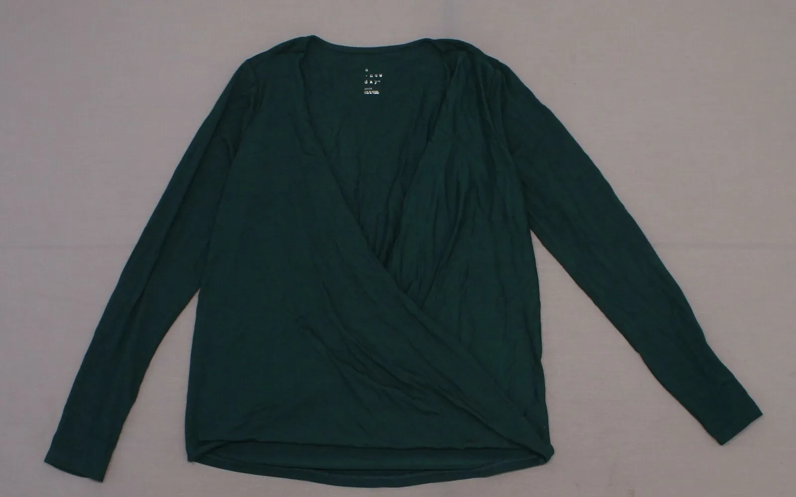 A New Day Women's Long Sleeve Drape Front Top Blouse Shirt
