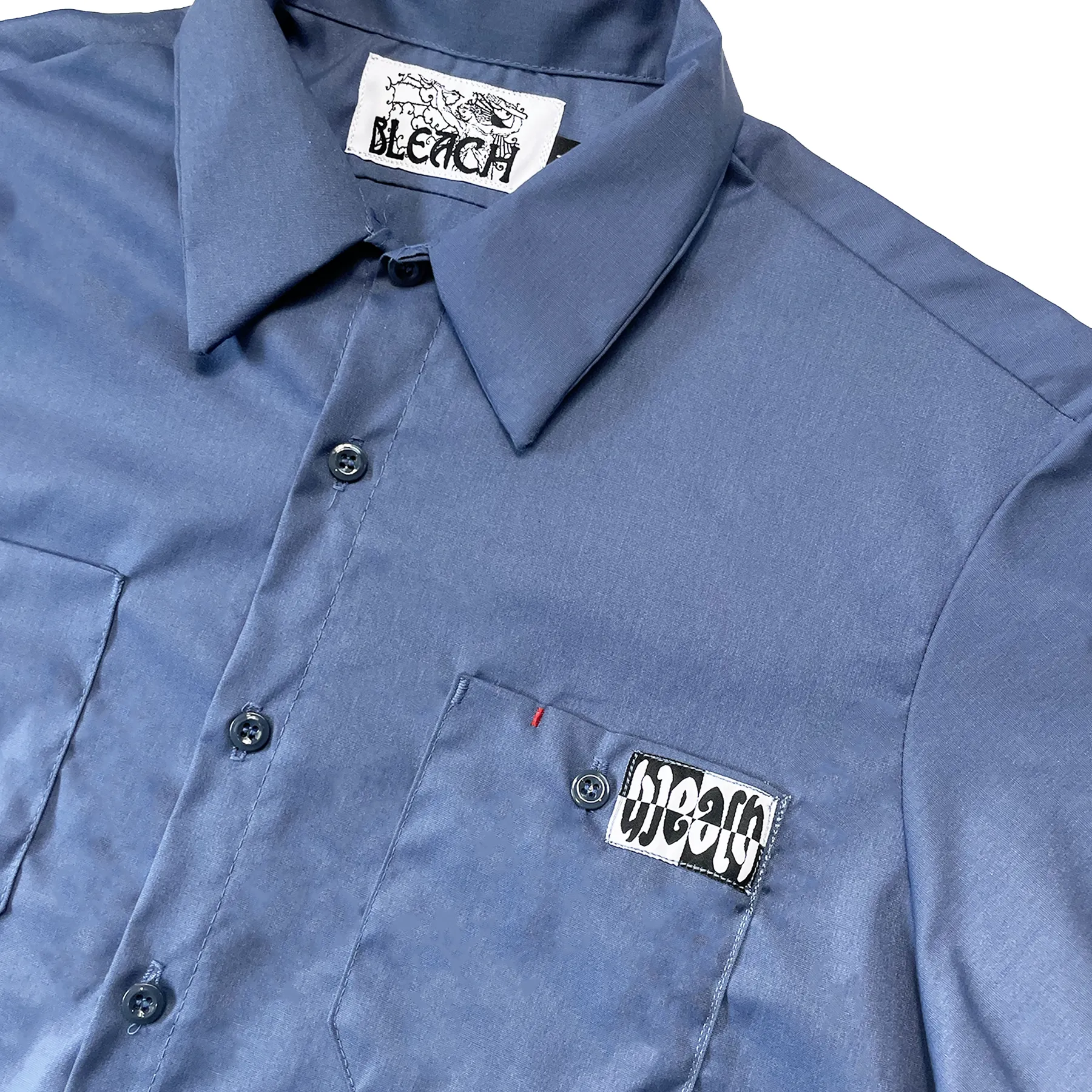 All Bad Button Up Work Shirt - Postal Blue