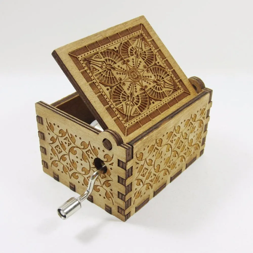 Antique Carved Wooden Music Box