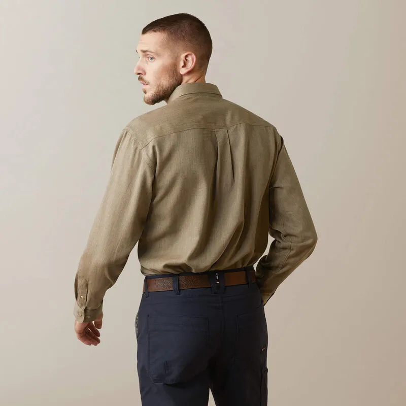 Ariat Men's Air Inherent Flame Resist Work Shirt Khaki - 100409000