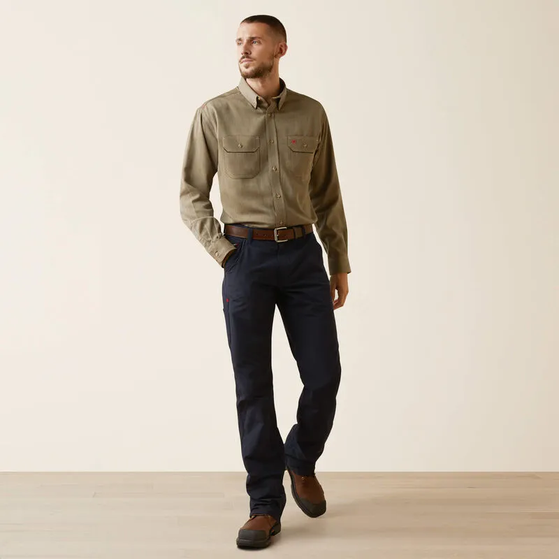 Ariat Men's Air Inherent Flame Resist Work Shirt Khaki - 100409000
