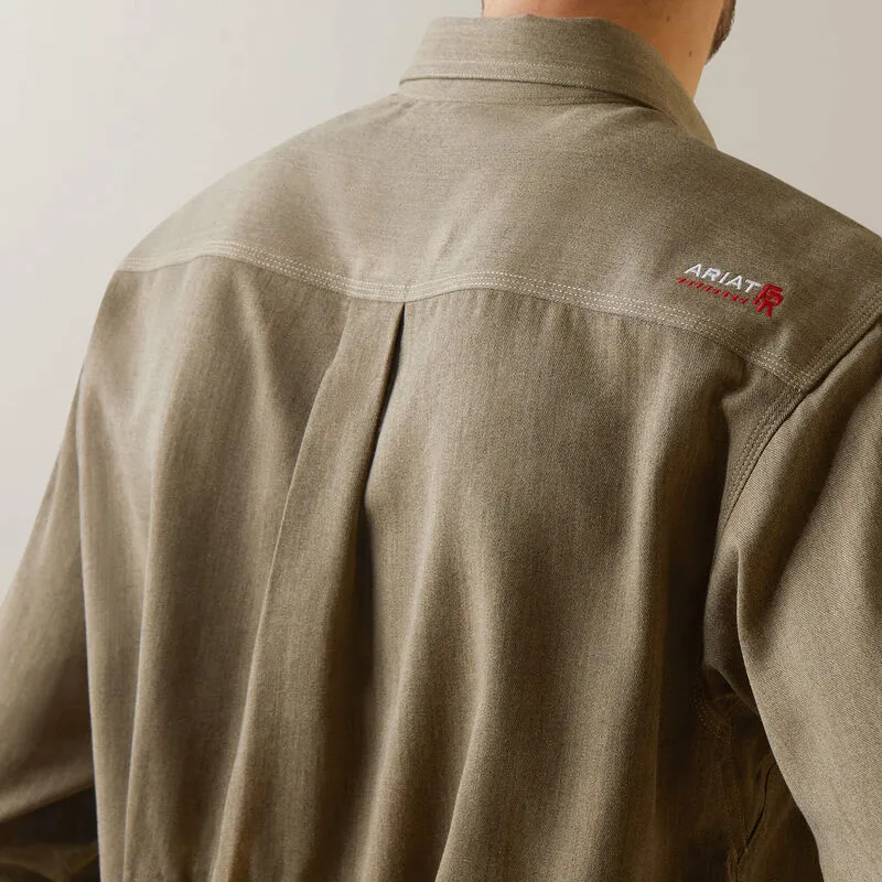 Ariat Men's Air Inherent Flame Resist Work Shirt Khaki - 100409000