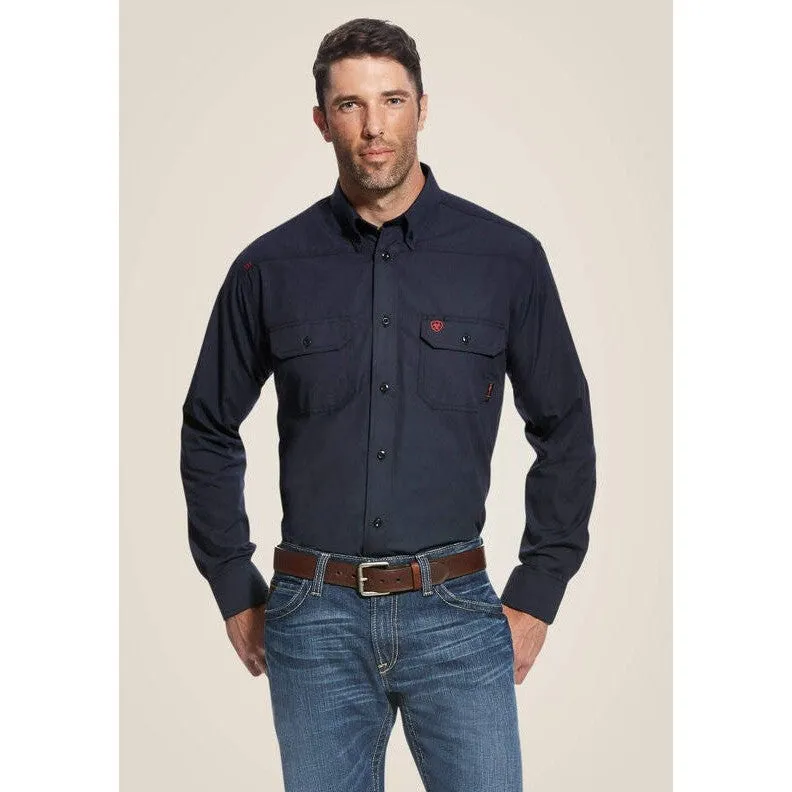 Ariat Men's Featherlight Flame Resist Work Shirt Navy - 10022899