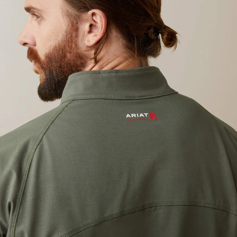 Ariat Men's Flame Resistant Combat Stretch Patriot Zip Work Shirt -Sage - 10043566