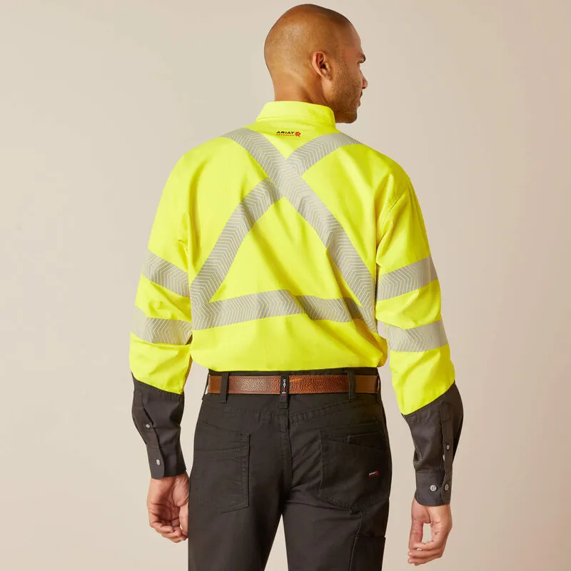 Ariat Men's Flame Resistant Hi-Vis Water Repellent Work Shirt Yellow - 10048689