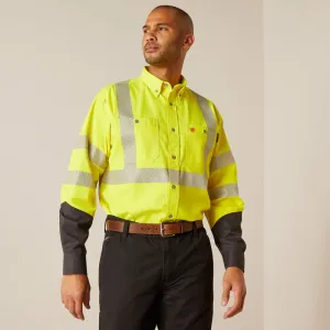 Ariat Men's Flame Resistant Hi-Vis Water Repellent Work Shirt Yellow - 10048689