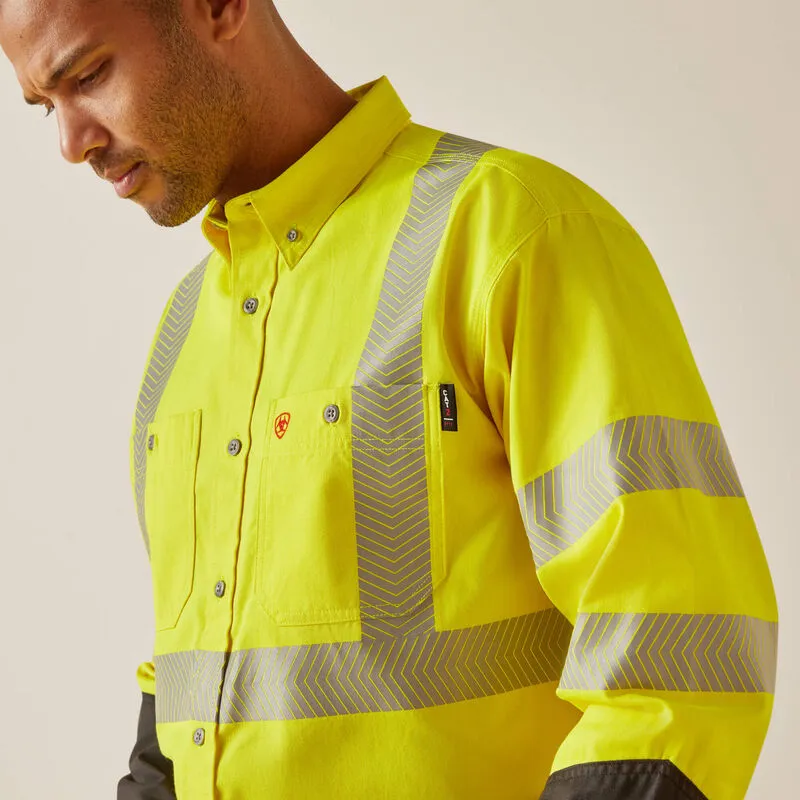 Ariat Men's Flame Resistant Hi-Vis Water Repellent Work Shirt Yellow - 10048689