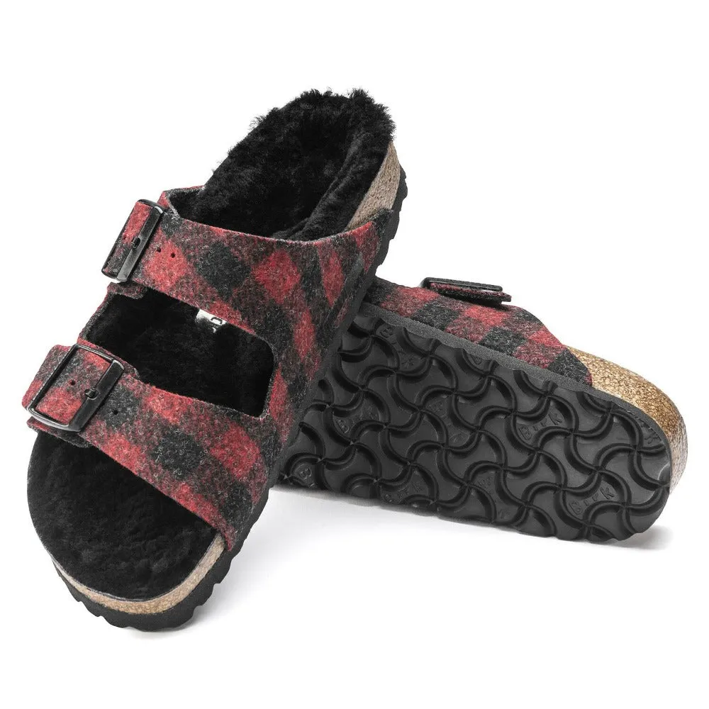 Arizona Men - Plaid Red Wool Felt Shearling