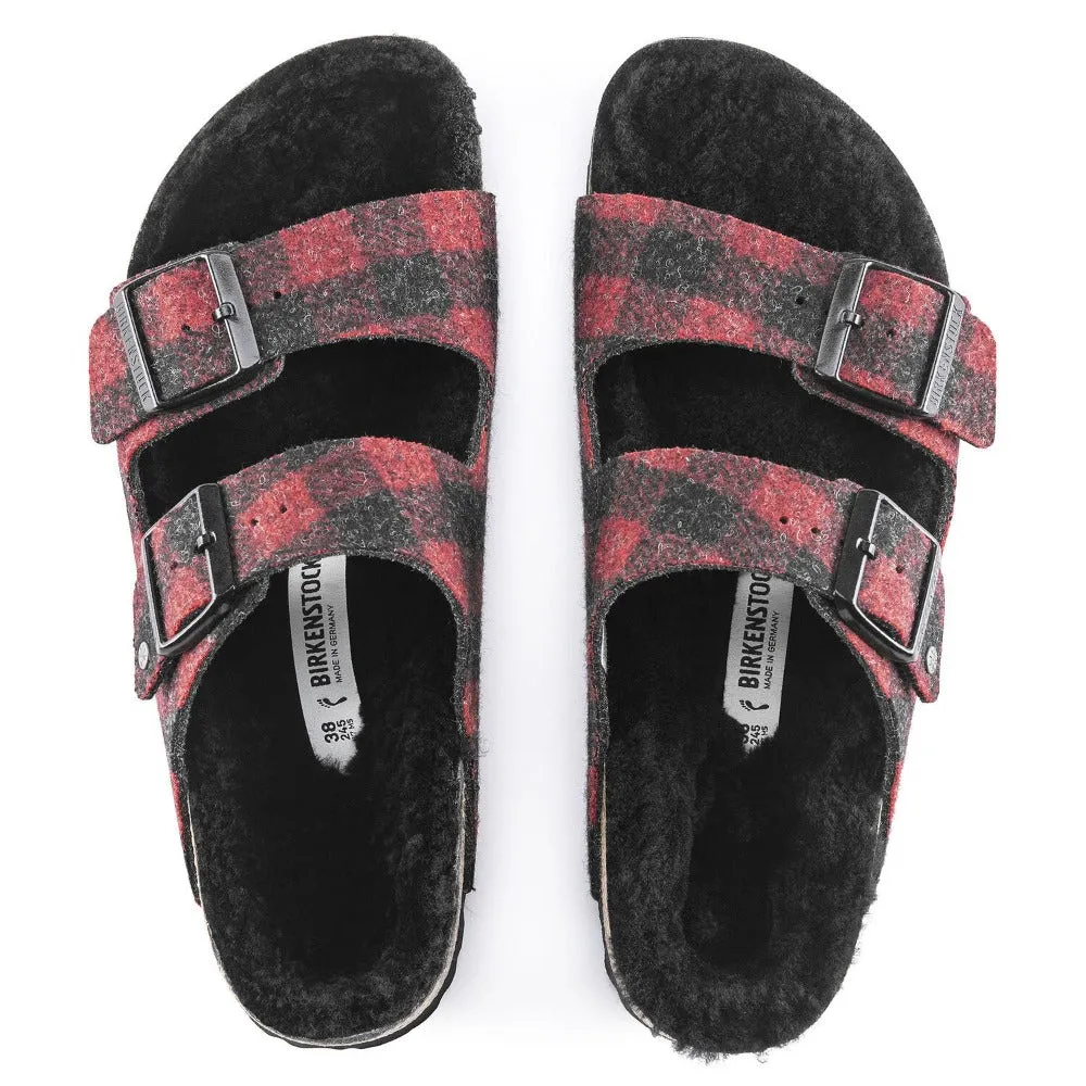 Arizona Men - Plaid Red Wool Felt Shearling