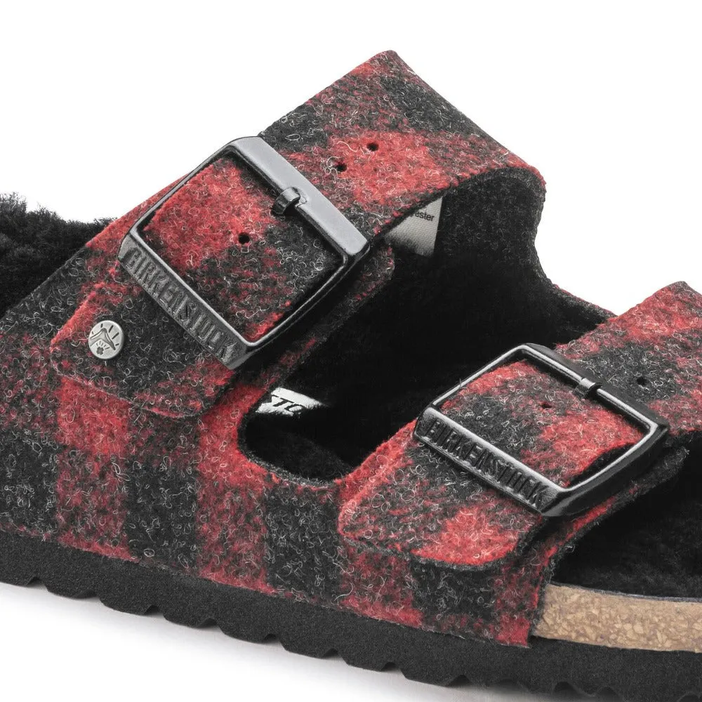 Arizona Men - Plaid Red Wool Felt Shearling