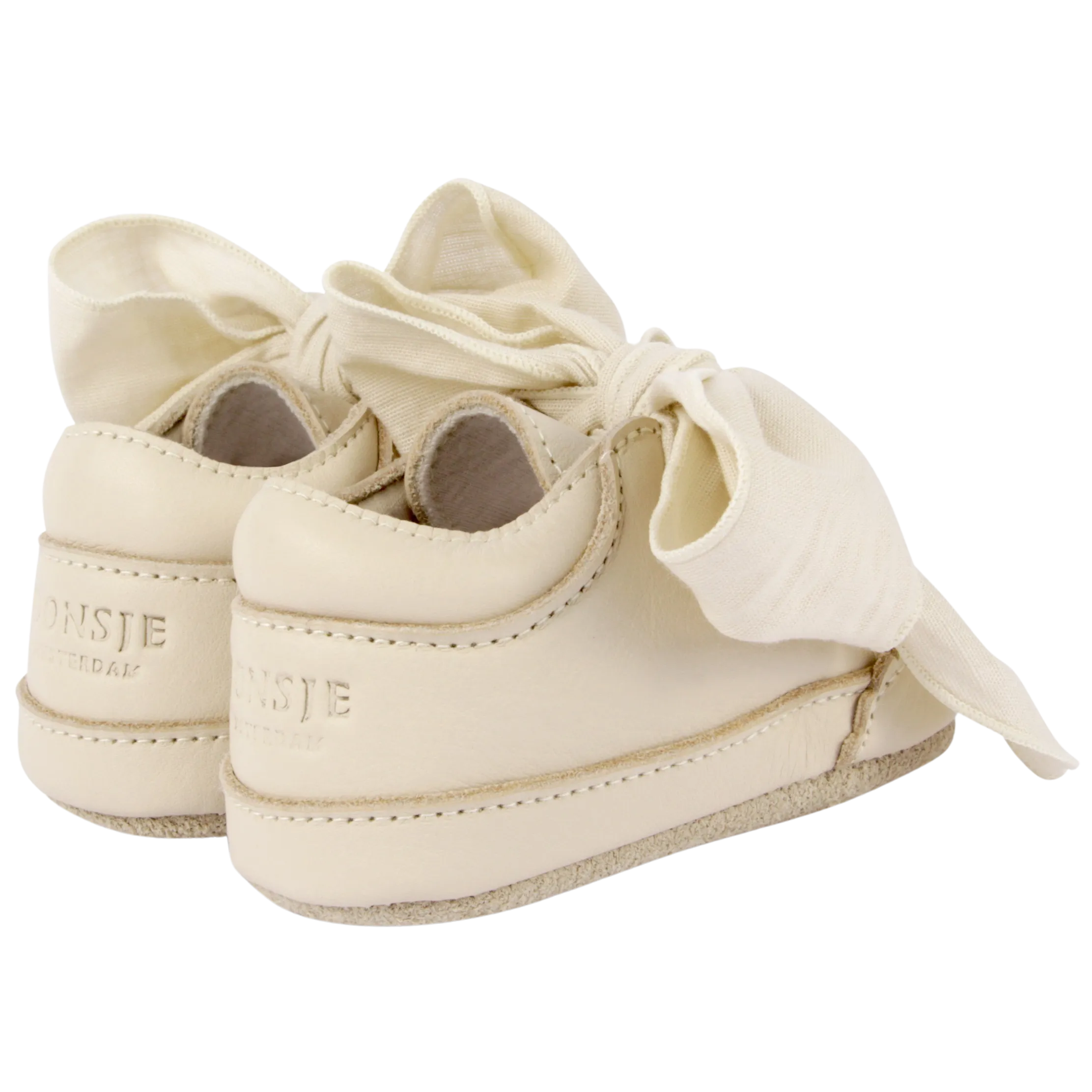 Baby Girls Cream Leather Bow Shoe