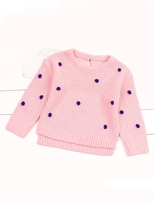 Baby Polka Dots Long Sleeve Knitted Sweater