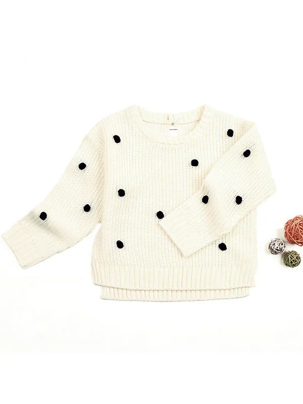 Baby Polka Dots Long Sleeve Knitted Sweater