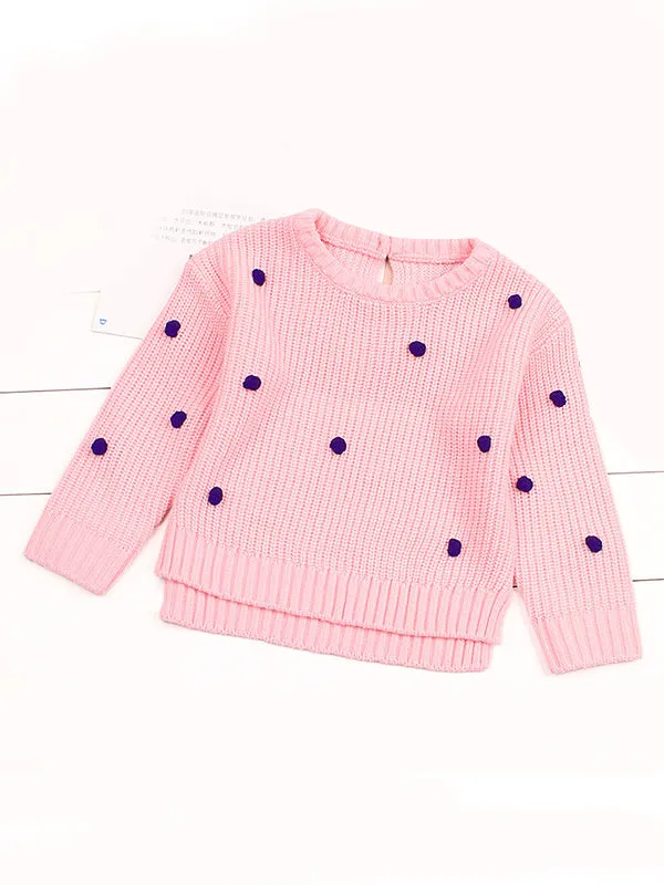 Baby Polka Dots Long Sleeve Knitted Sweater