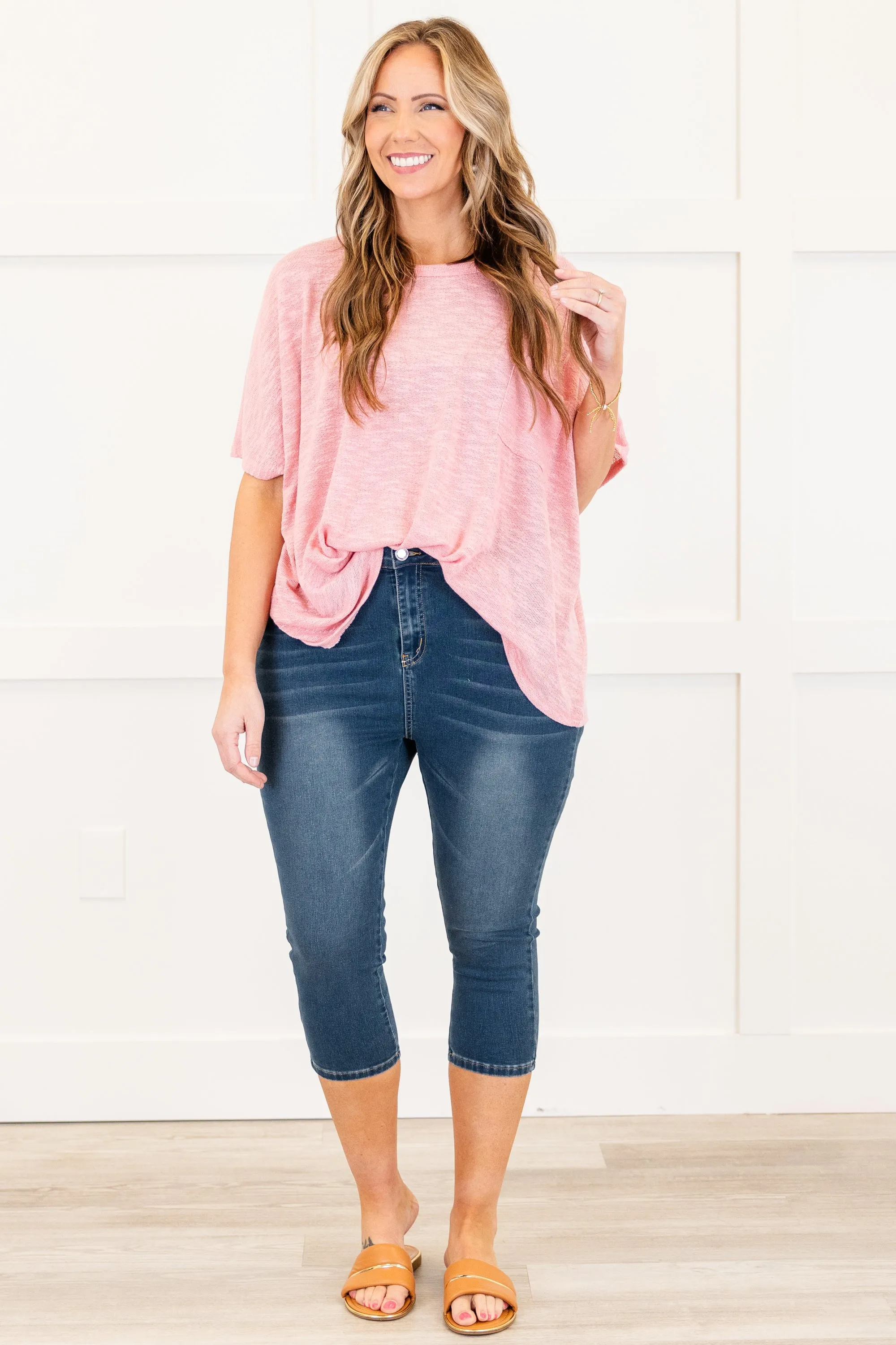 Basically Famous Capris, Medium Wash