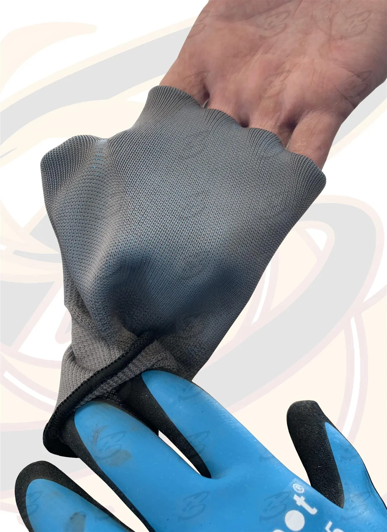BLUESPOT LATEX WATER RESISTANT WORK GLOVES ( x 12 PAIRS ) ( M )