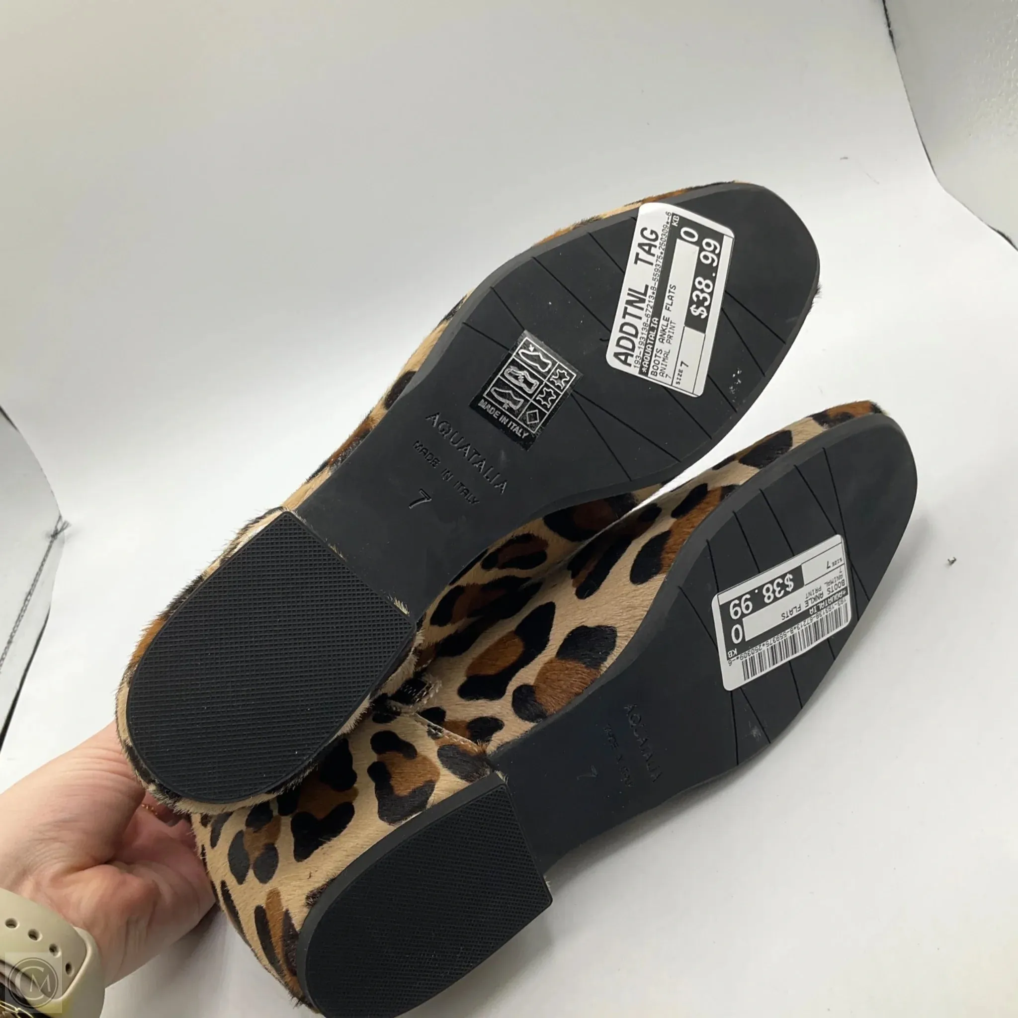Boots Ankle Flats By Aquatalia In Animal Print, Size: 7