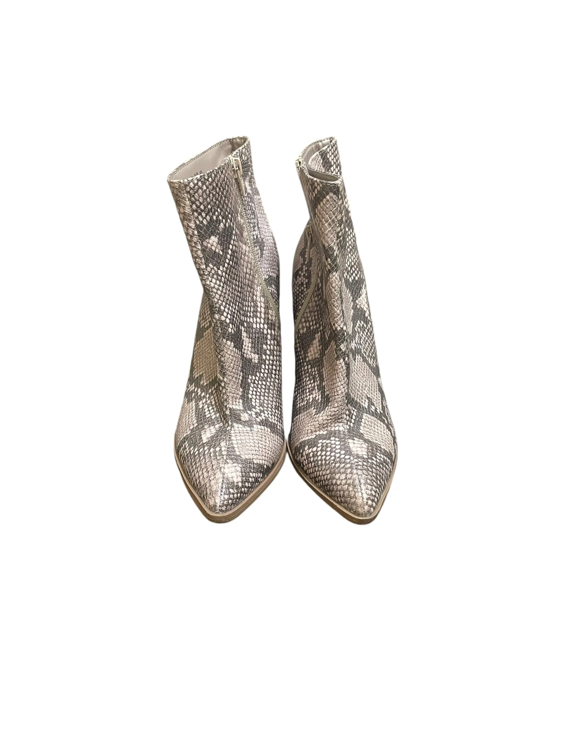 Boots Ankle Heels By Carlos Santana In Animal Print, Size: 8.5