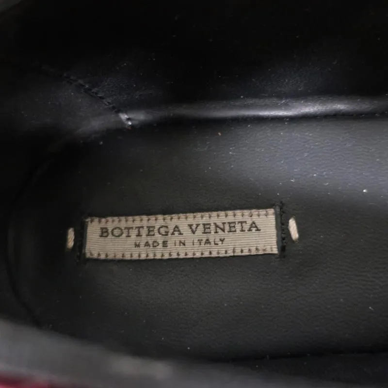 Bottega Veneta Smoking Slippers Burgundy Intrecciato-Embroidered Velvet Size 36