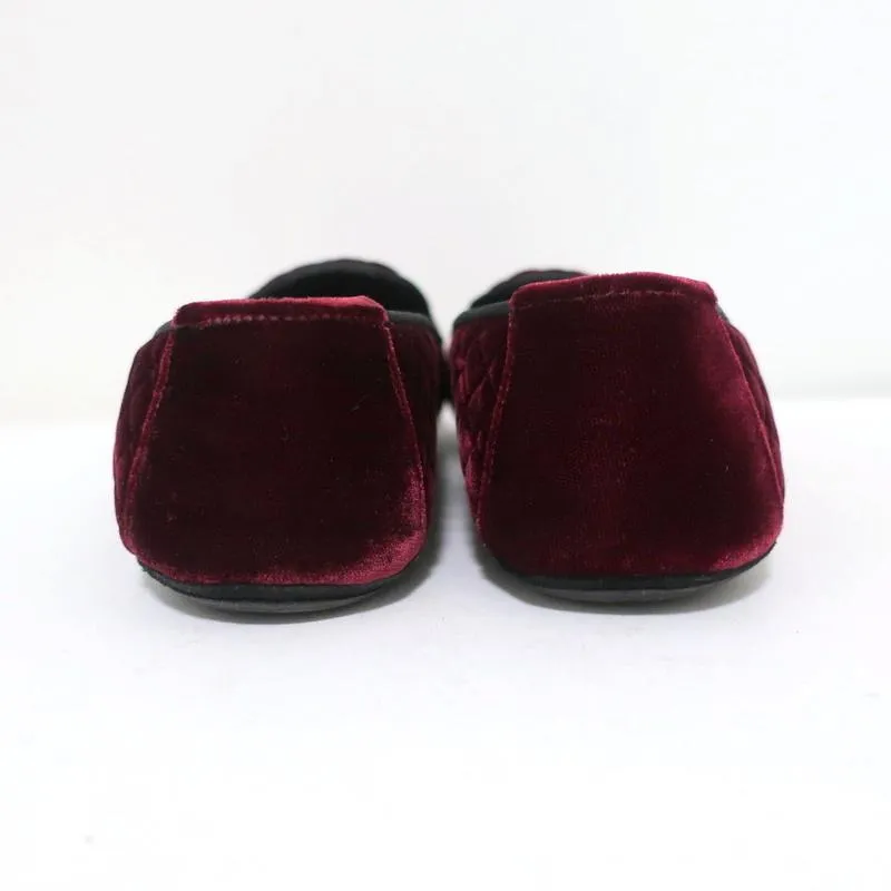 Bottega Veneta Smoking Slippers Burgundy Intrecciato-Embroidered Velvet Size 36