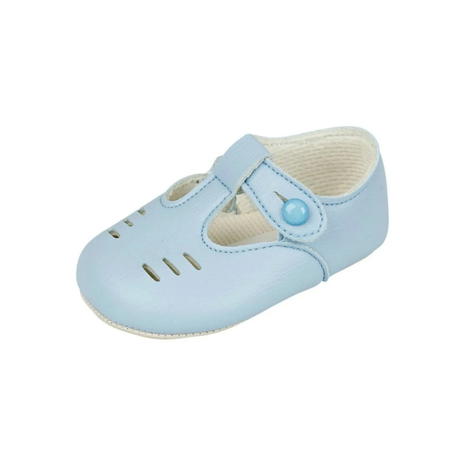 Boys Black Patent Line Punch Shoes - Size UK1