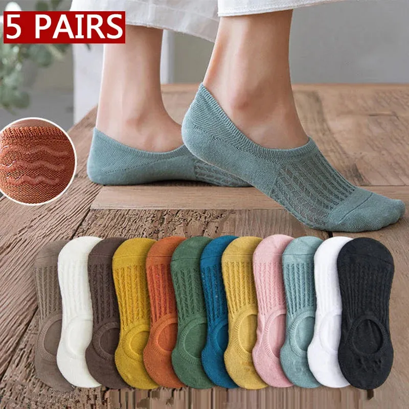 Breathable Silicone Non-slip Cotton Boat Socks