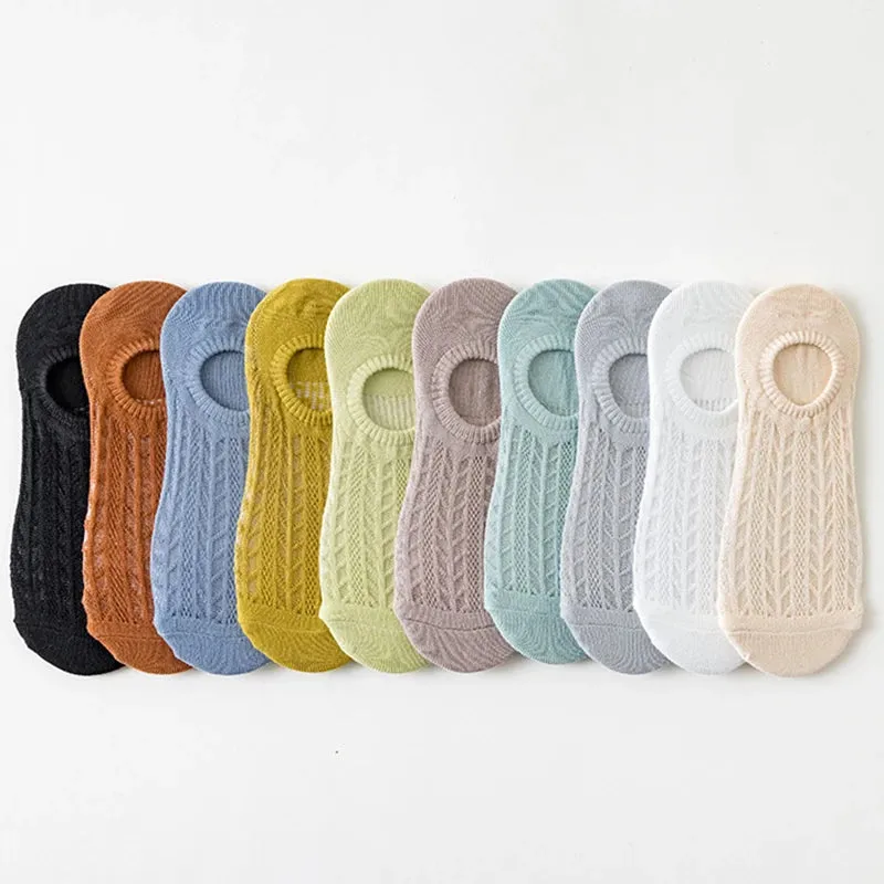 Breathable Silicone Non-slip Cotton Boat Socks