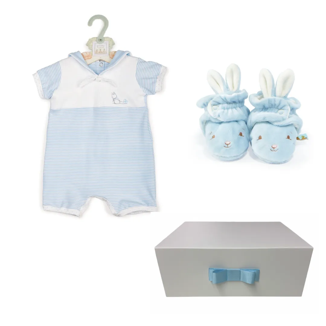 Bud Sailor Romper and Hoppy Slippers Keepsake Gift Box