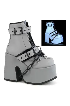 CAMEL-205 Ankle Boot | Grey Faux Leather