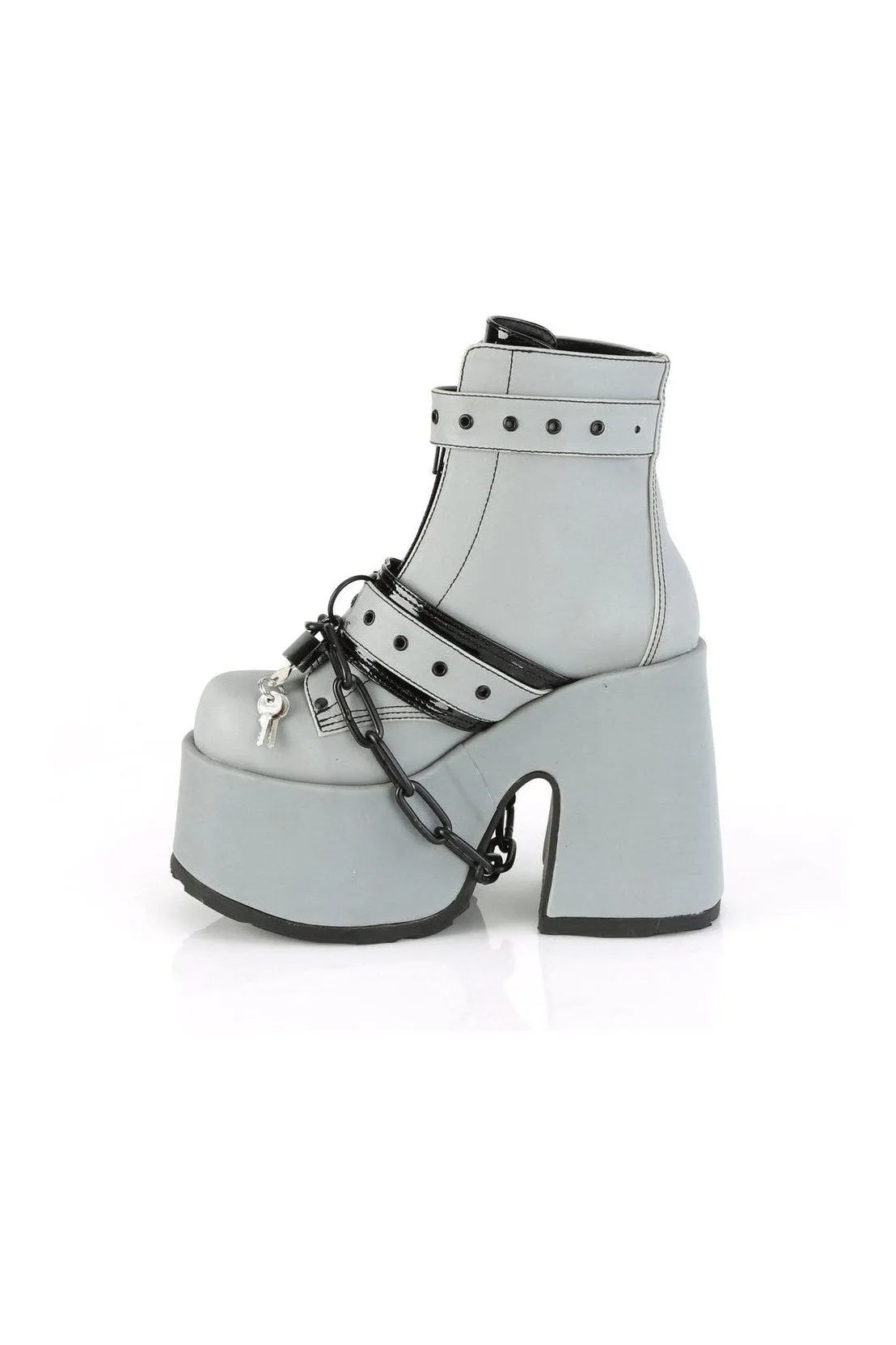 CAMEL-205 Ankle Boot | Grey Faux Leather