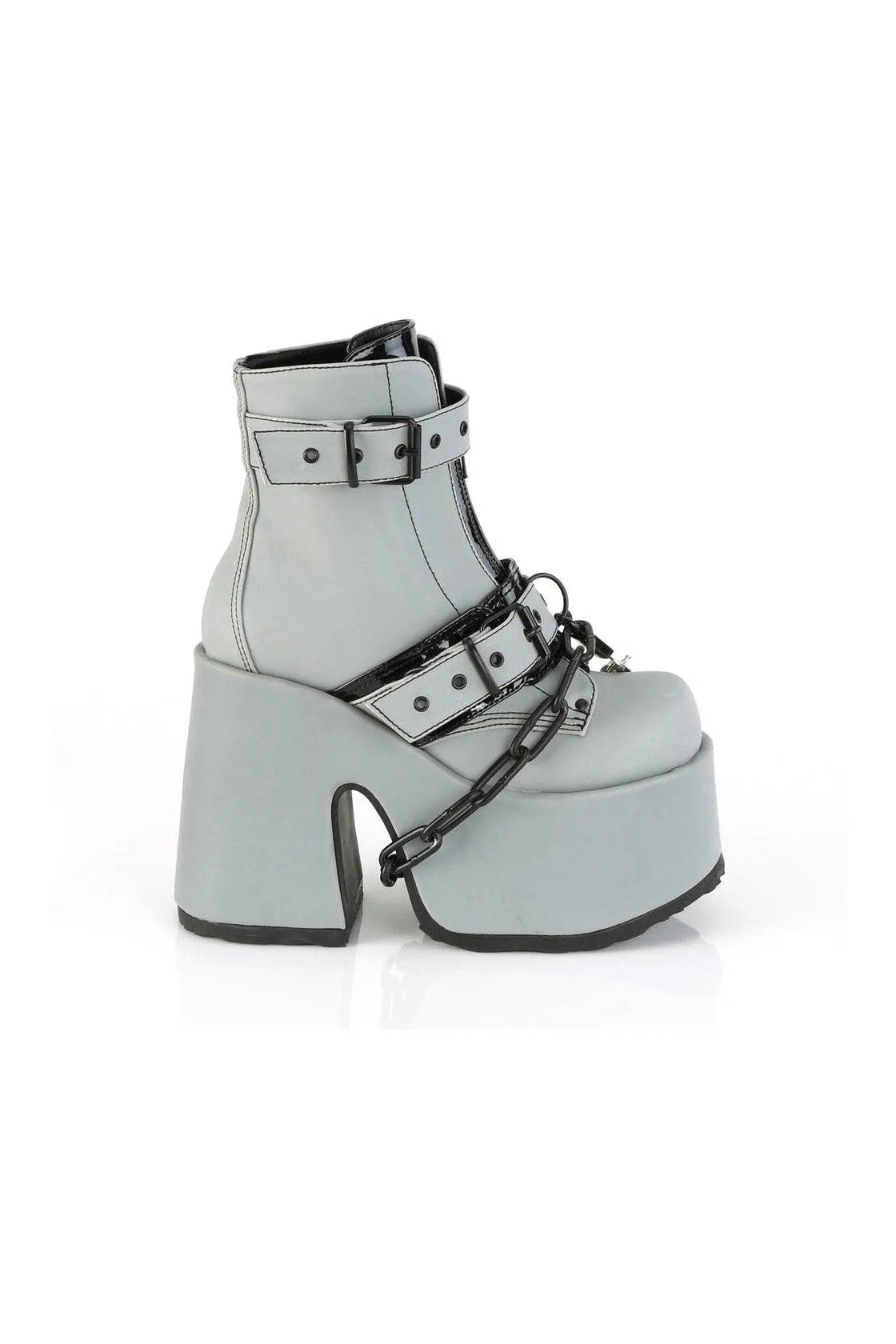 CAMEL-205 Ankle Boot | Grey Faux Leather