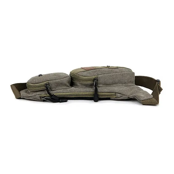 Canvas Shoulder Bag with Multiple Compartments