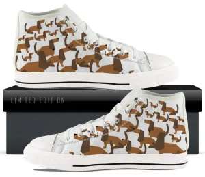 Cartoon Dachshund Canvas Shoes