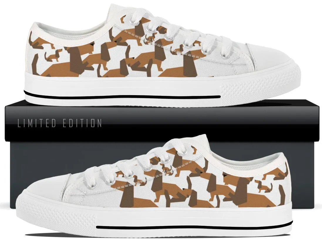 Cartoon Dachshund Canvas Shoes