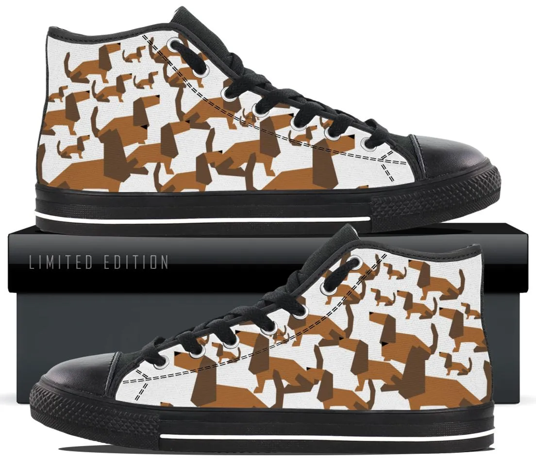 Cartoon Dachshund Canvas Shoes