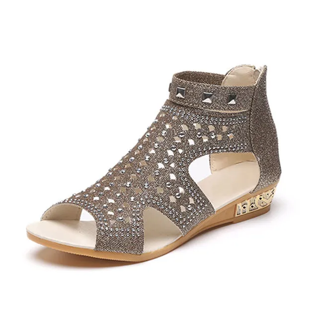 Casual Rome Summer Shoes Fashion Rivet Gladiator Wedges