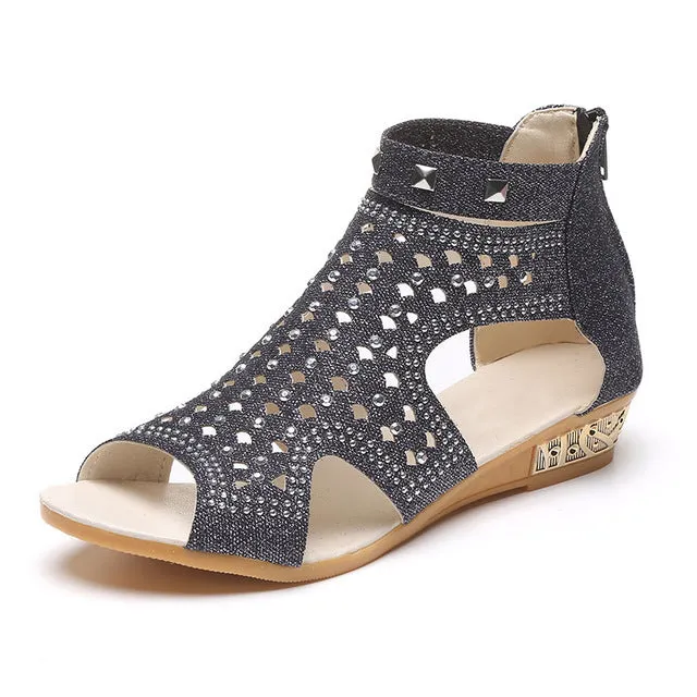 Casual Rome Summer Shoes Fashion Rivet Gladiator Wedges