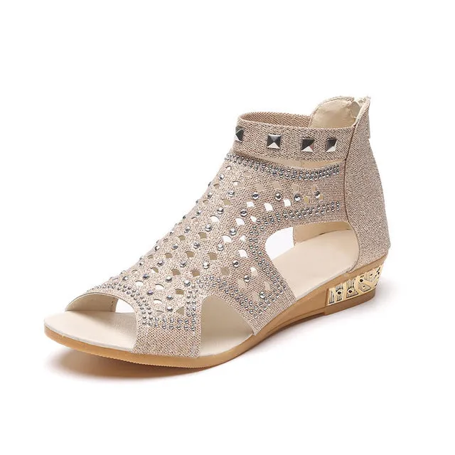 Casual Rome Summer Shoes Fashion Rivet Gladiator Wedges
