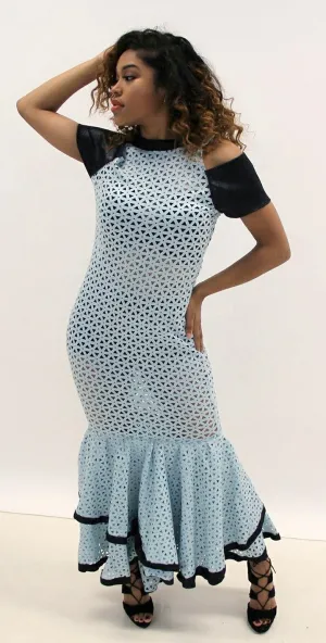 Chic Caribbean Sea Blue Mesh