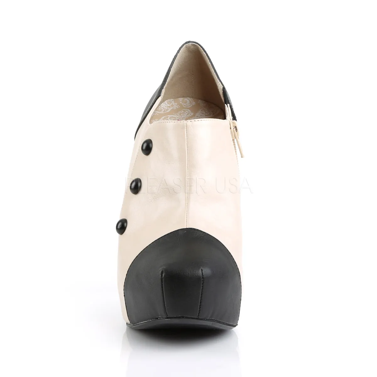 CHLOE-11  Black-Cream Faux Leather