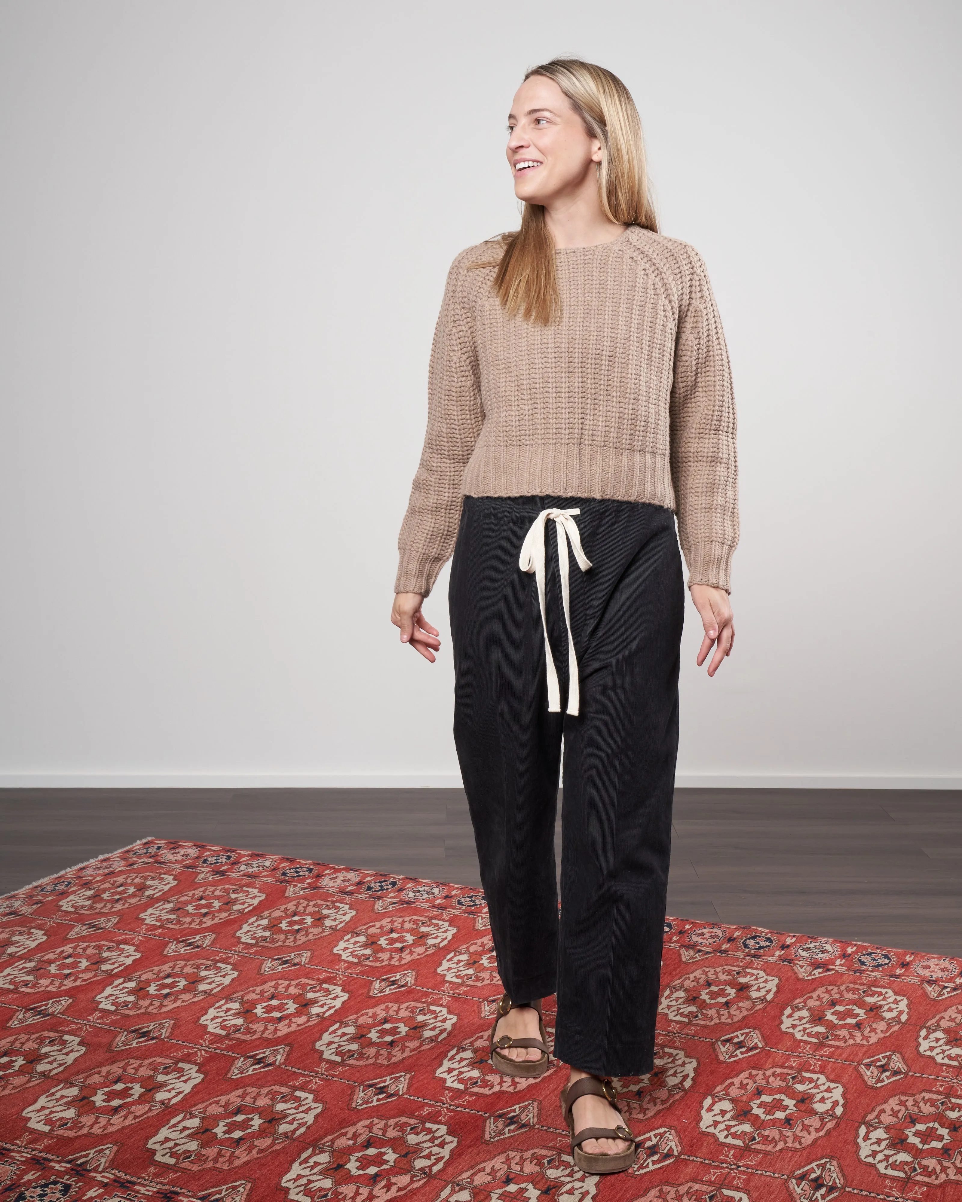 chunky cropped sweater - tan