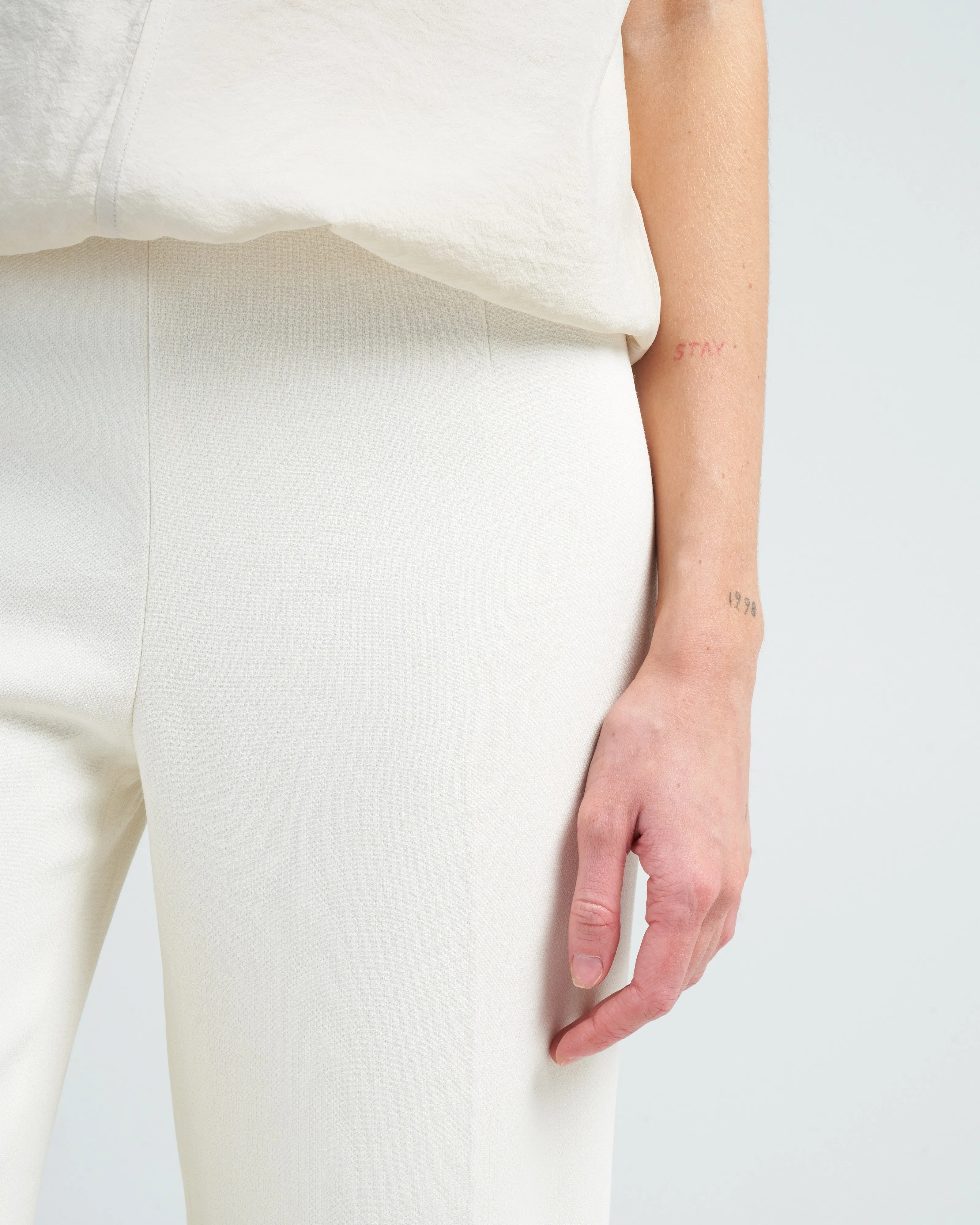 clean wide trousers - macadamia