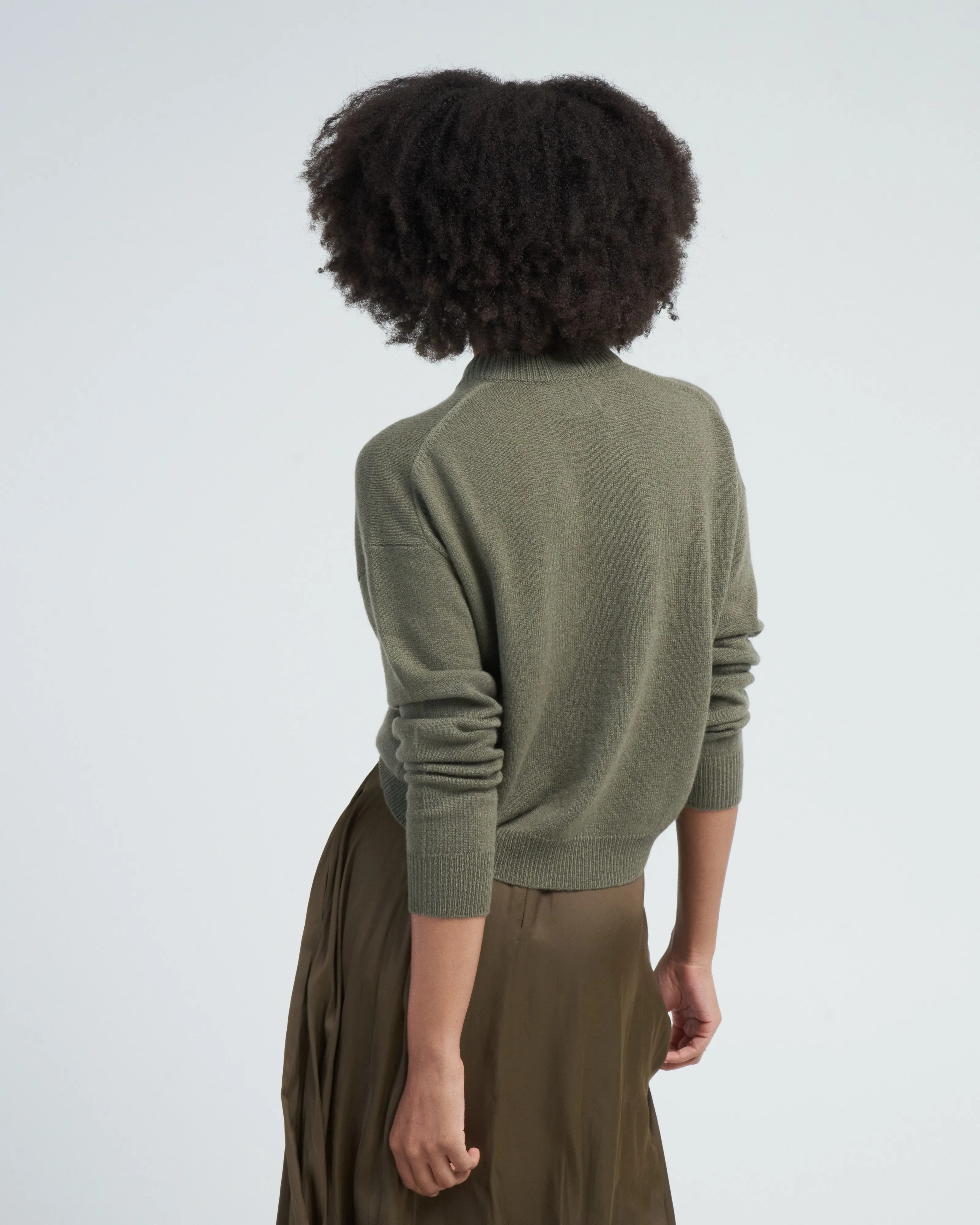 crewneck sweater - moss green