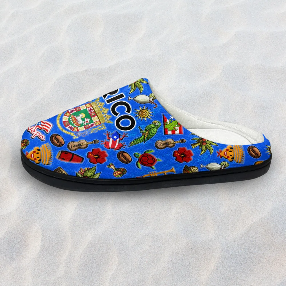 Custom Puerto Rico Symbols Slippers