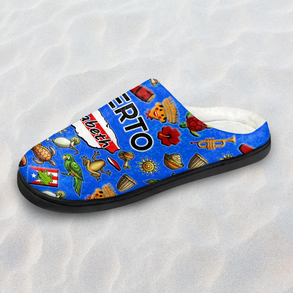 Custom Puerto Rico Symbols Slippers