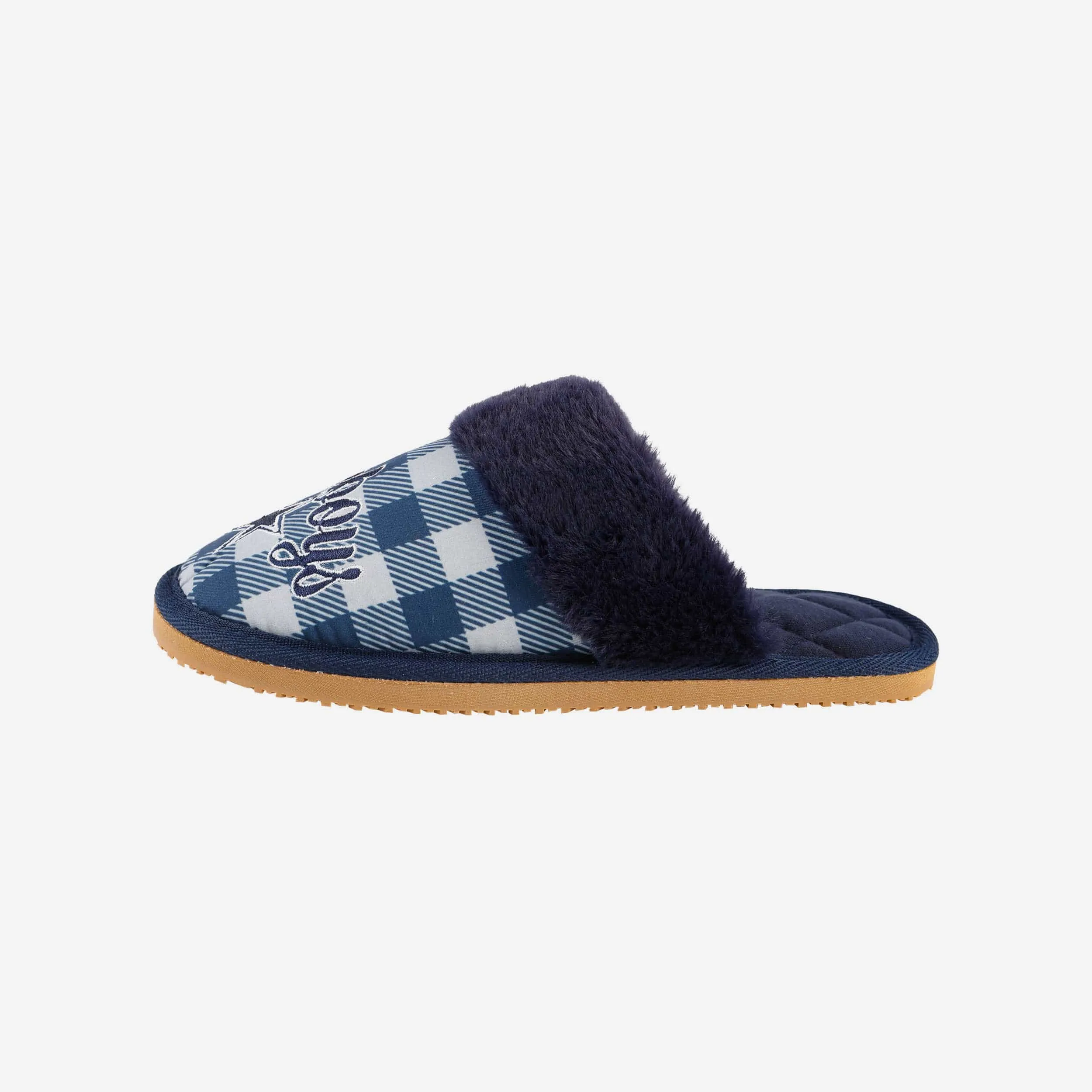 Dallas Cowboys Womens Plaid Sherpa Mule Slipper
