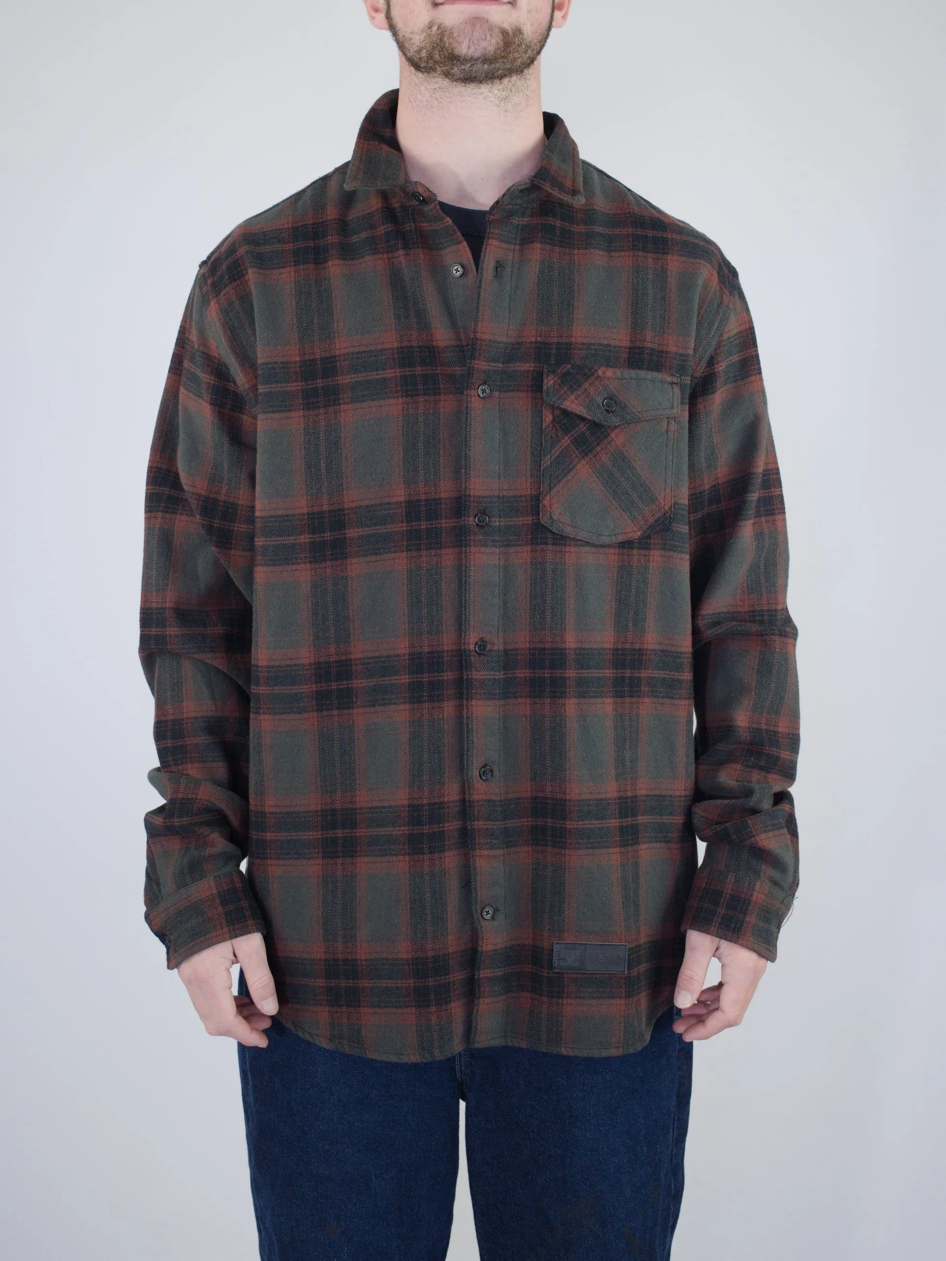 Dc Shoes - Marshal Flannel Shirt - Heather Grey / Red
