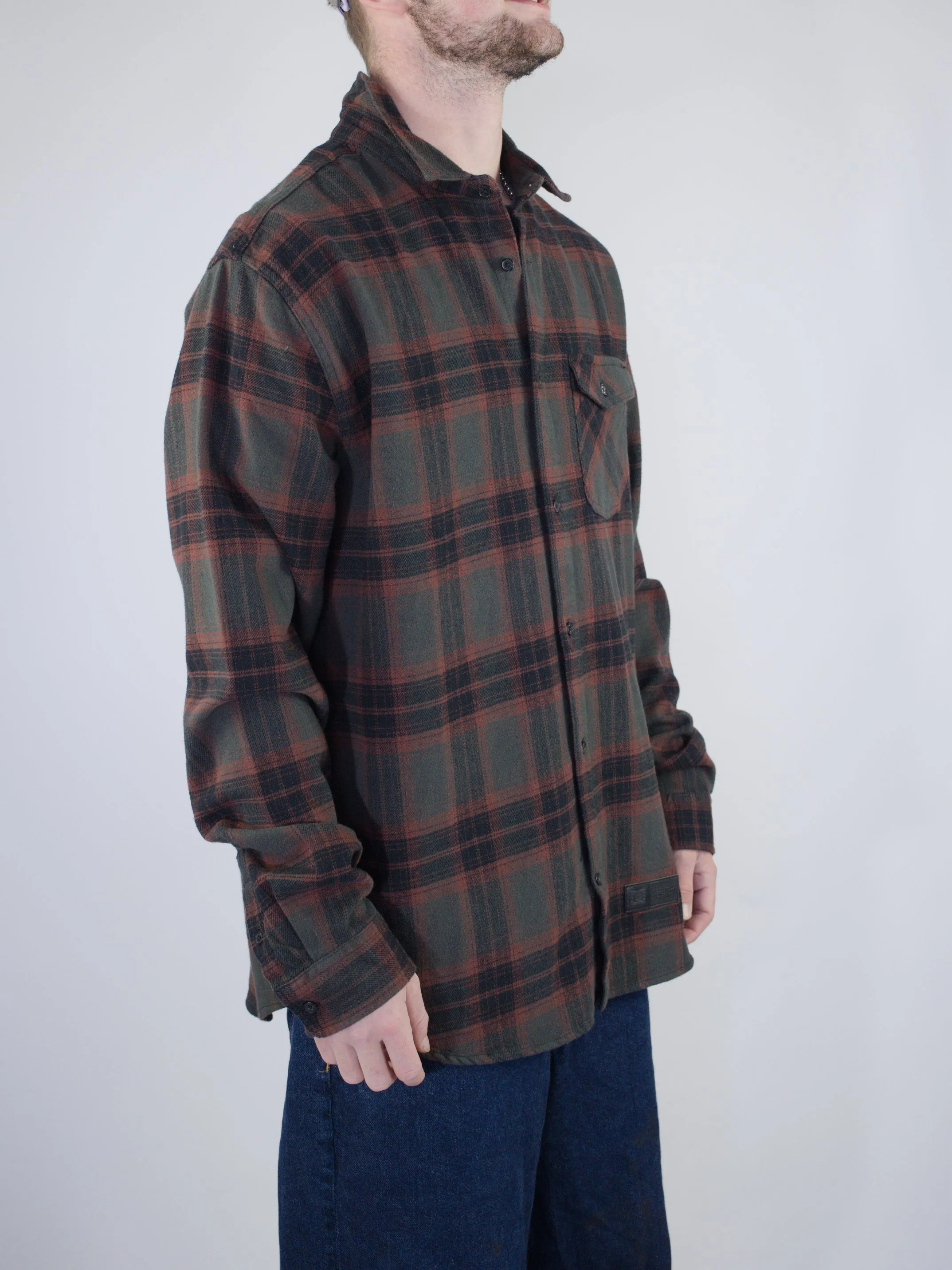 Dc Shoes - Marshal Flannel Shirt - Heather Grey / Red
